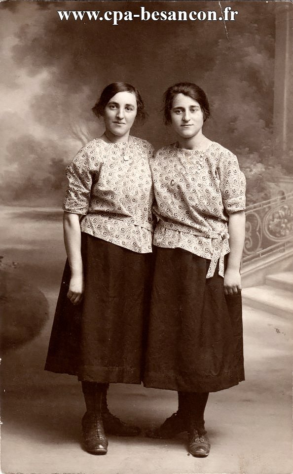 BESANÇON - Portrait de deux jeunes femmes - Lucienne Jeannegros et Émilie Jeanningros